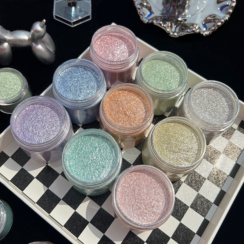 Nail Art Emerald - マーメイドダイヤモンドグリッターマイカパウダー、ネイルアート用の光沢のあるオーロラ顔料、エポキシ樹脂シェイカーDIY手作りクラフト用品