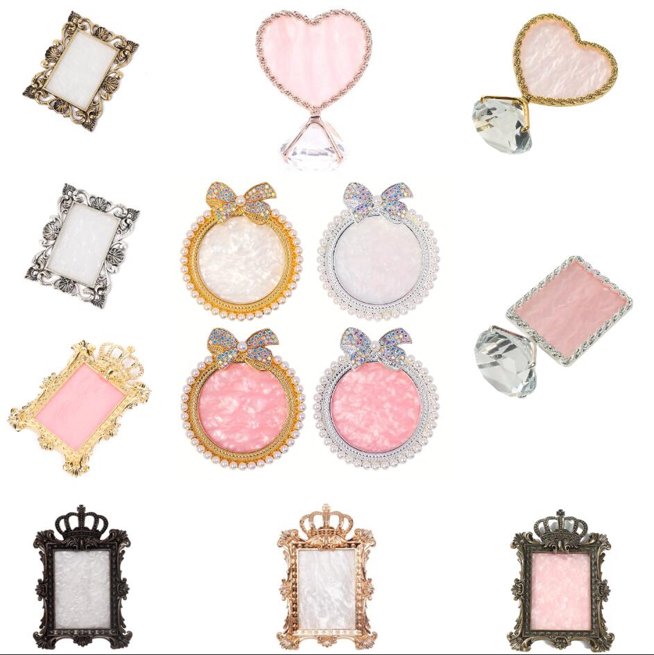 Nail Art Rose Gold - 1 エレガントなパールとラインストーンのネイルエンハンスメントパレット - ダイヤモンドベースのハート型ローズゴールドファンデーションメイクアップ - スクエアアンティーク