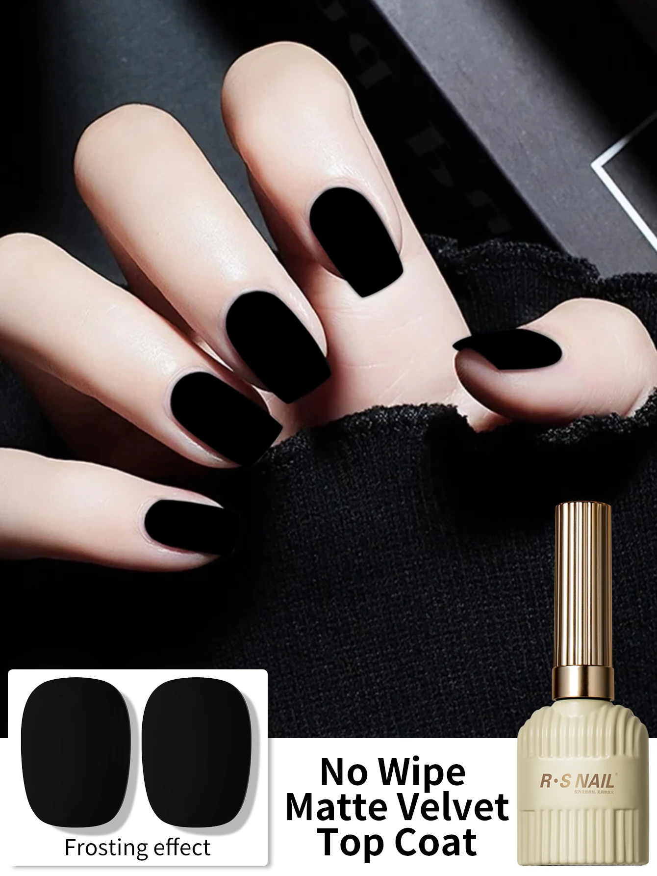 Gel Top Coat - RSNAIL 12g ベルベットマットトップコート UVジェルポリッシュ ソークオフ セミパーマネントネイルニス