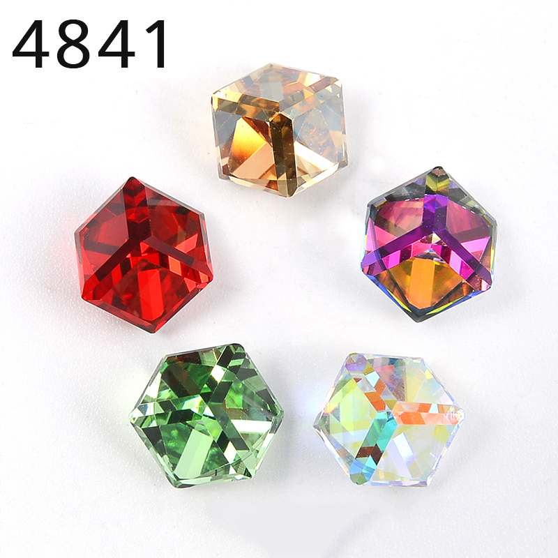 Nail Art Emerald - (1 個) 4841 キューブファンシーストーンオリジナルクリスタルからオーストリアラインストーン DIY ジュエリー作成女性ネイルアートルースビーズ