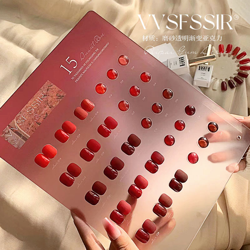 Nail Art Red Cherry - VVSFSSIRネイル15色レッドジェルネイルポリッシュセット、サンセットローズ＆チェリーレッド、高発色ソークオフUV LED、サロンネイルアートキット