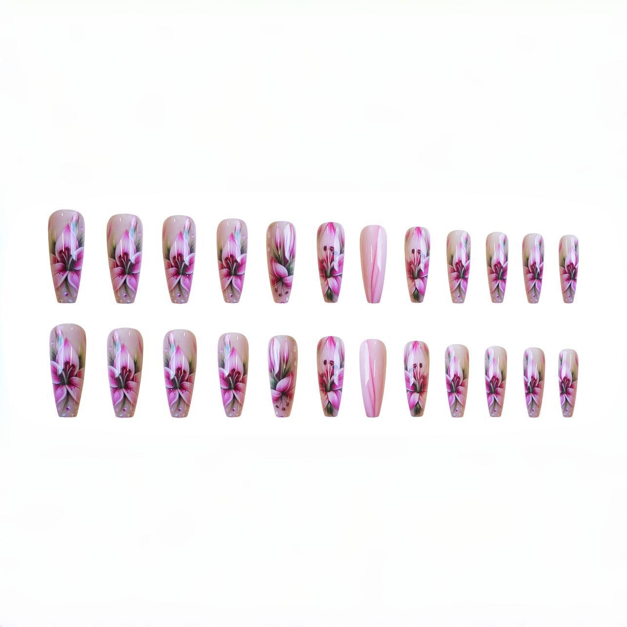 24 個ホワイトフレンチフェイクネイルグリッターローズパター - Nail Art Rose Gold のレビューと価格