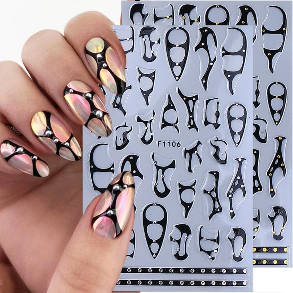 ゴシックネイルアート パンクベルトネイルデカール 3D 自己 - Nail Art Gothic のレビューと価格
