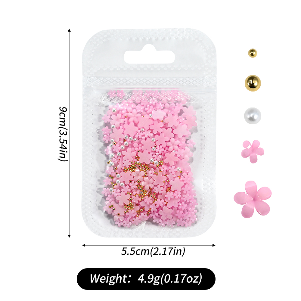 5G カラフルな樹脂 5 枚の花びらフラワーネイルチャーム  - Nail Art Rose Gold のレビューと価格