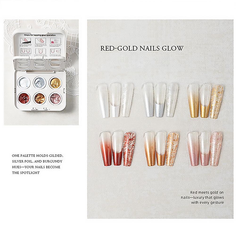 6色オンブレネイルグラデーションジェルポリッシュピンクブラッ - Nail Art Ombre Pink のレビューと価格
