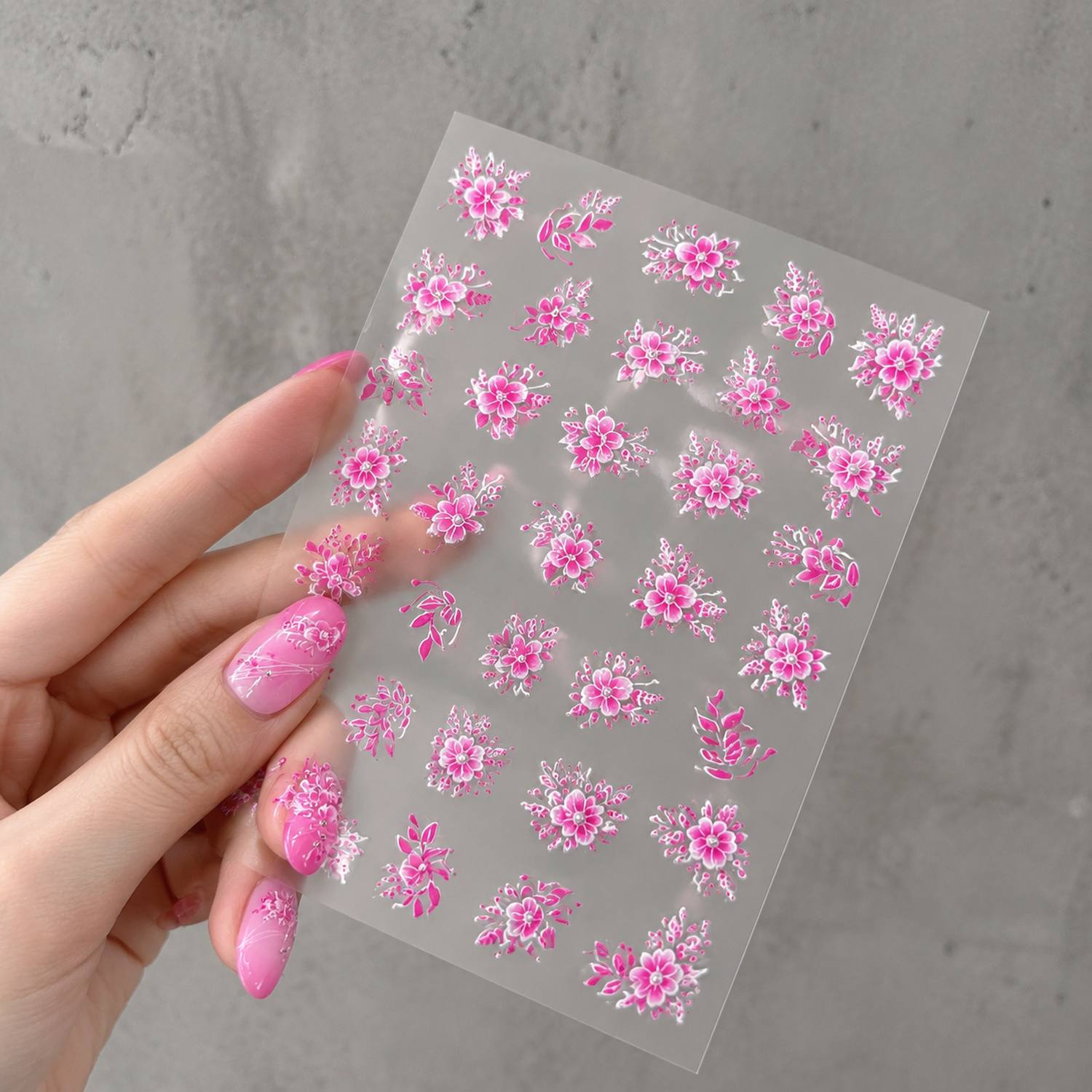 1枚入り 立体的な梅の花と葉のクラスターネイルアートステッカ - Nail Art Ombre Pink のレビューと価格