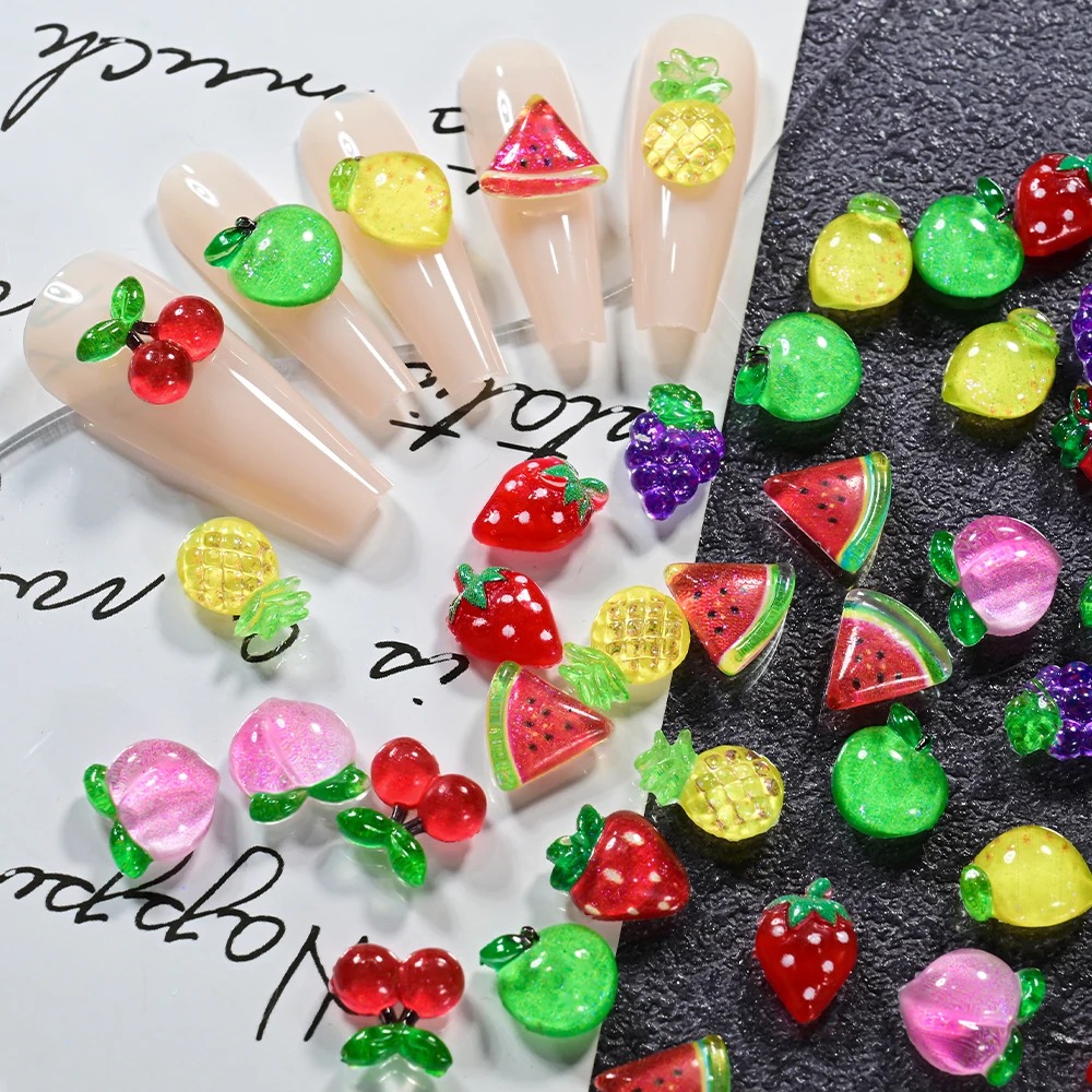 100個入り 3D レッドチェリーネイルチャーム サマーフル - Nail Art Red Cherry のレビューと価格