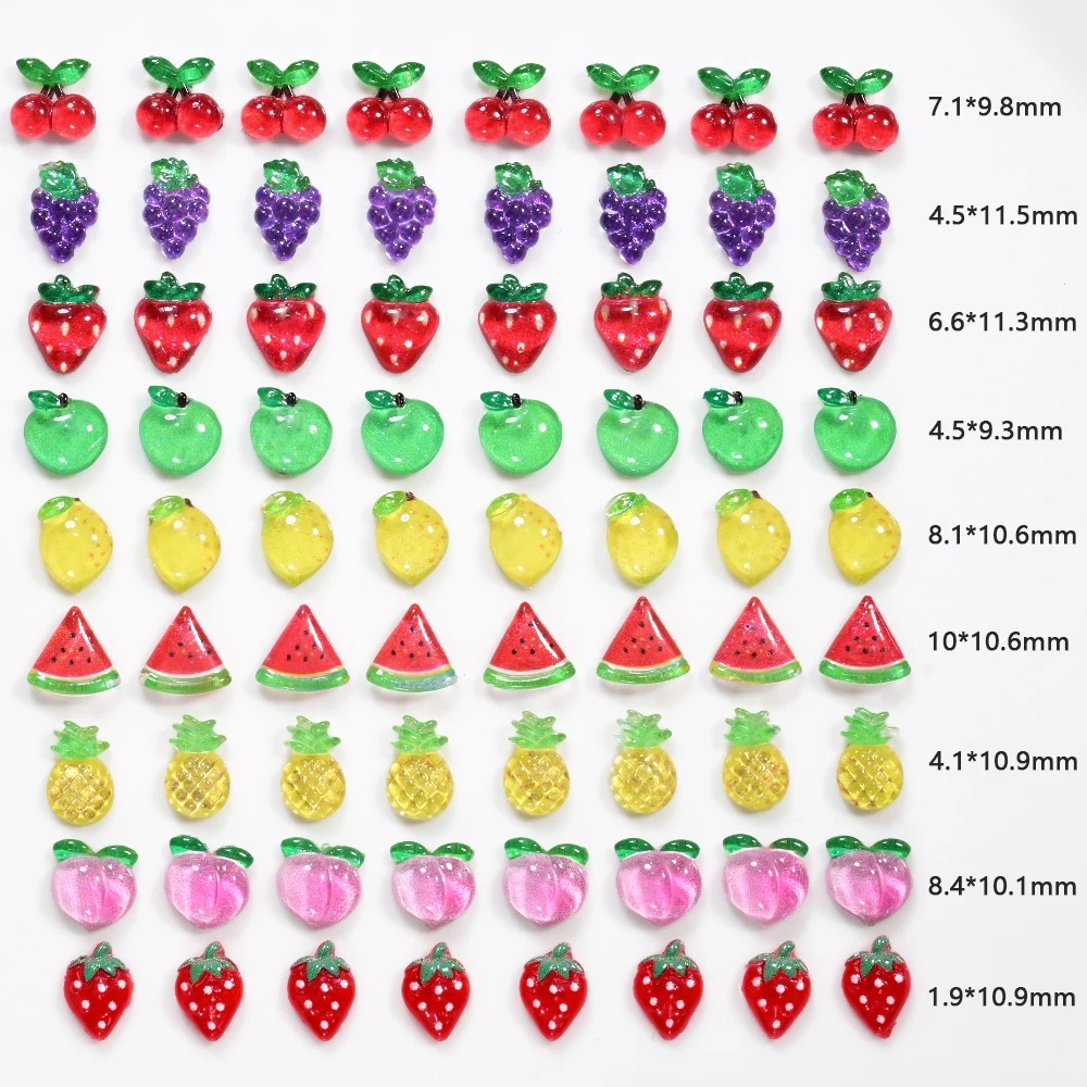 100個入り 3D レッドチェリーネイルチャーム サマーフル - Nail Art Red Cherry のレビューと価格
