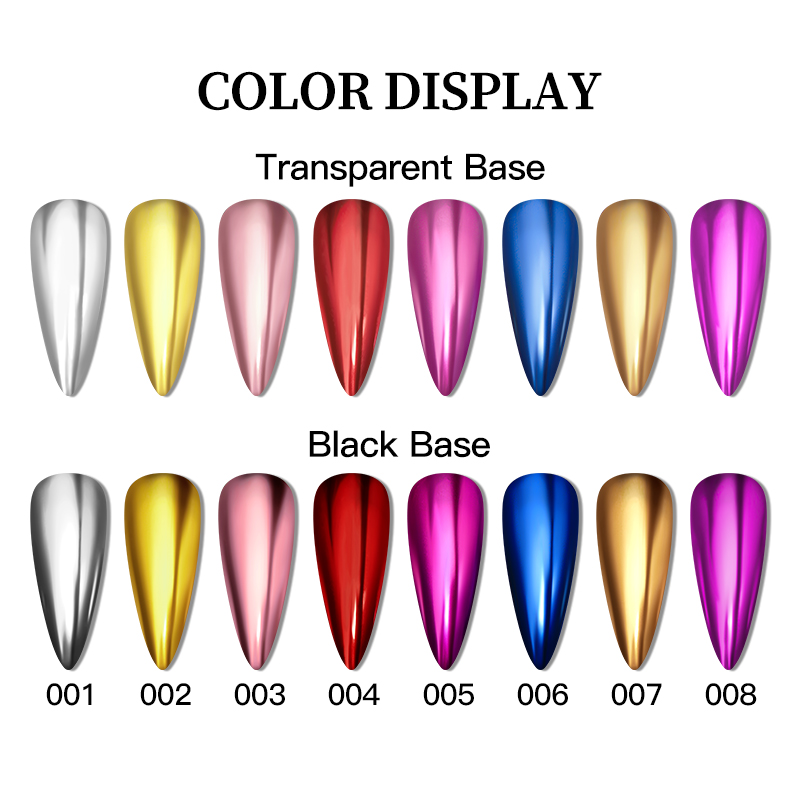 メタリックゴールドシルバーミラーパウダーネイルグリッターロー - Nail Art Rose Gold のレビューと価格