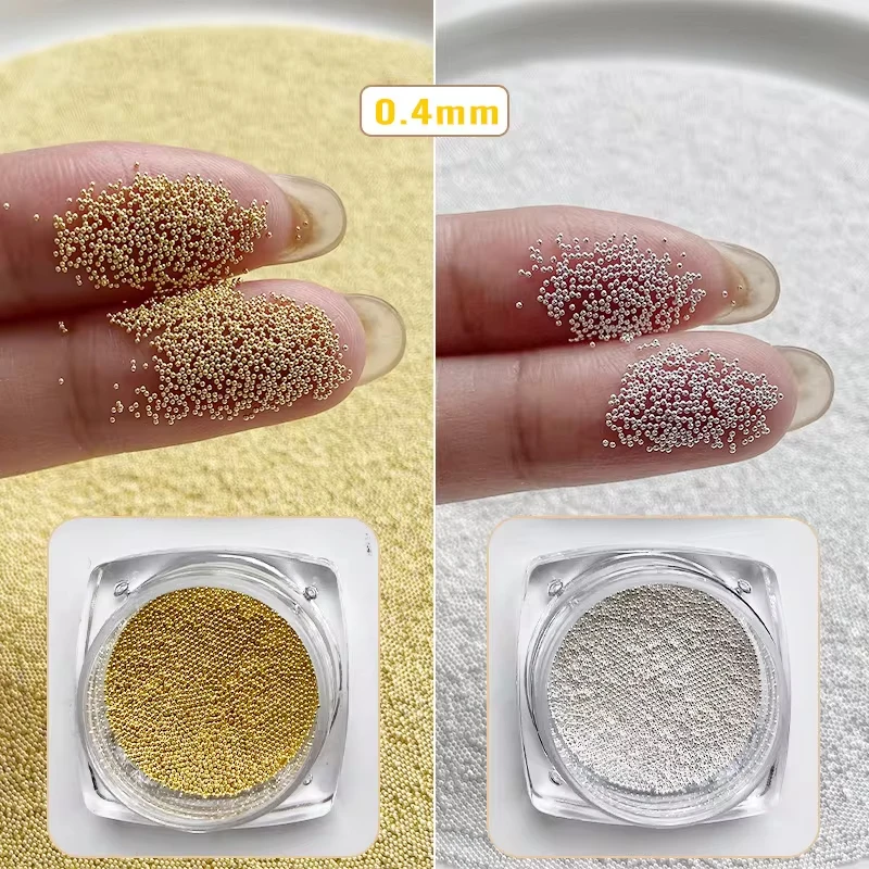 ネイルキャビアビーズ 0.4/0.6/0.8/1mm シルバ - Nail Art Rose Gold のレビューと価格