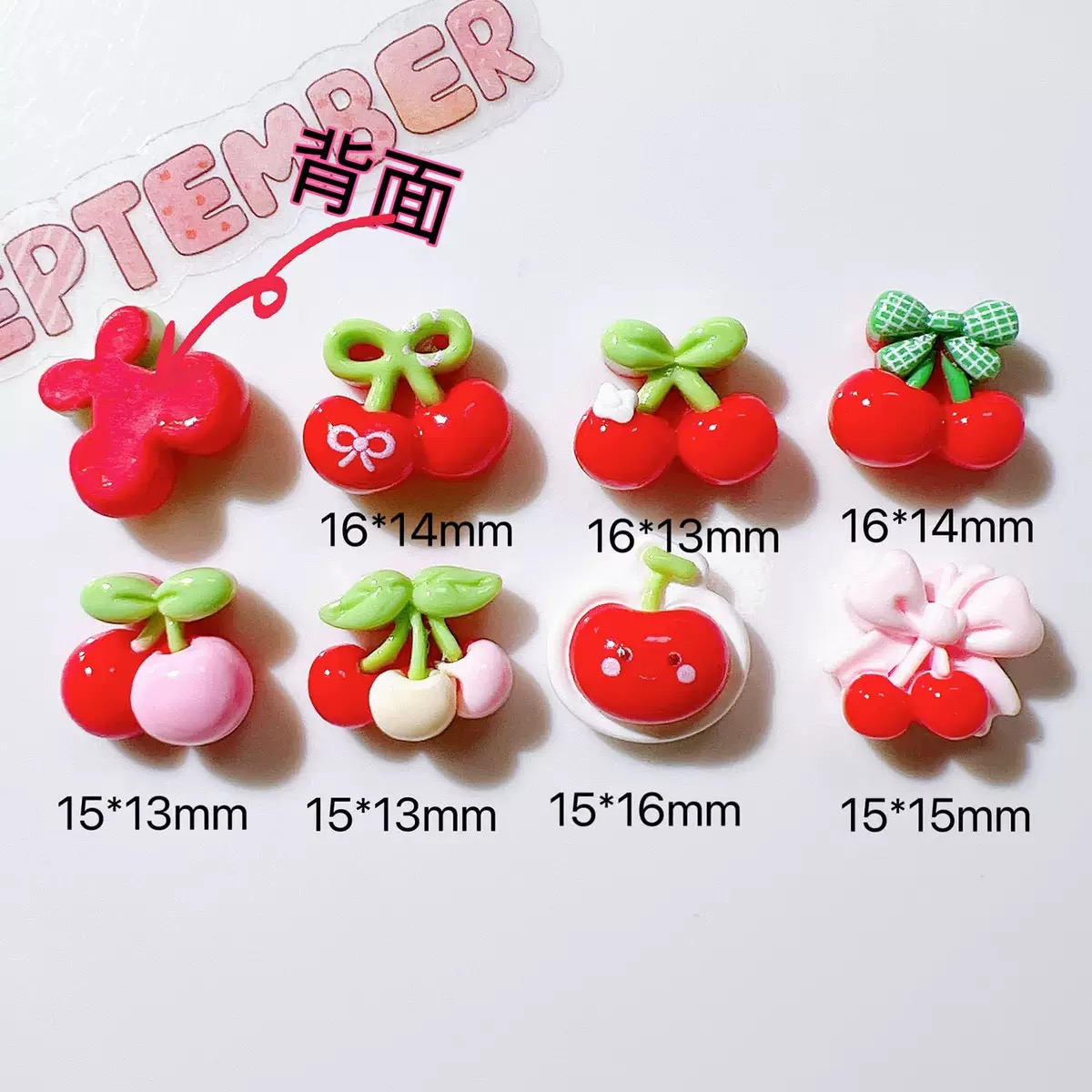 20個入り キュートなミニ漫画、様々な赤いチェリー付き ネイ - Nail Art Red Cherry のレビューと価格