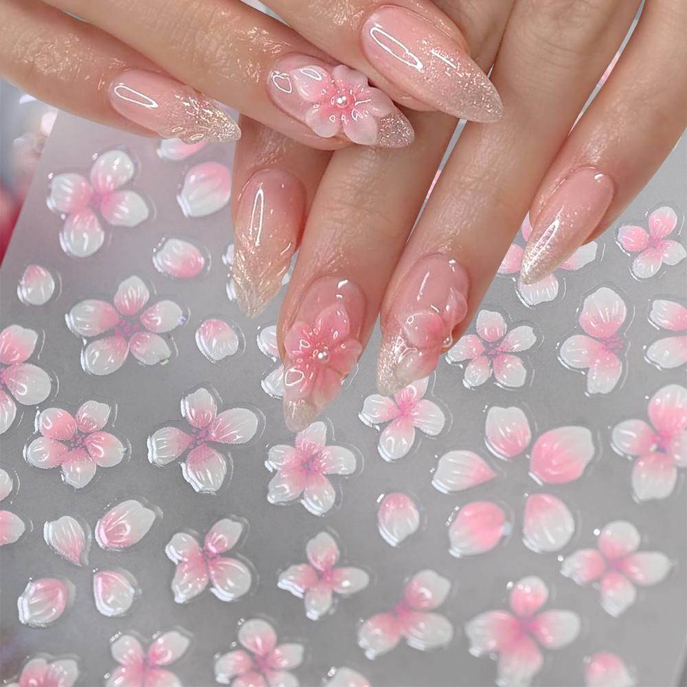 1枚入り 3D立体グラデーションデザインネイルアートステッカ - Nail Art Ombre Pink のレビューと価格