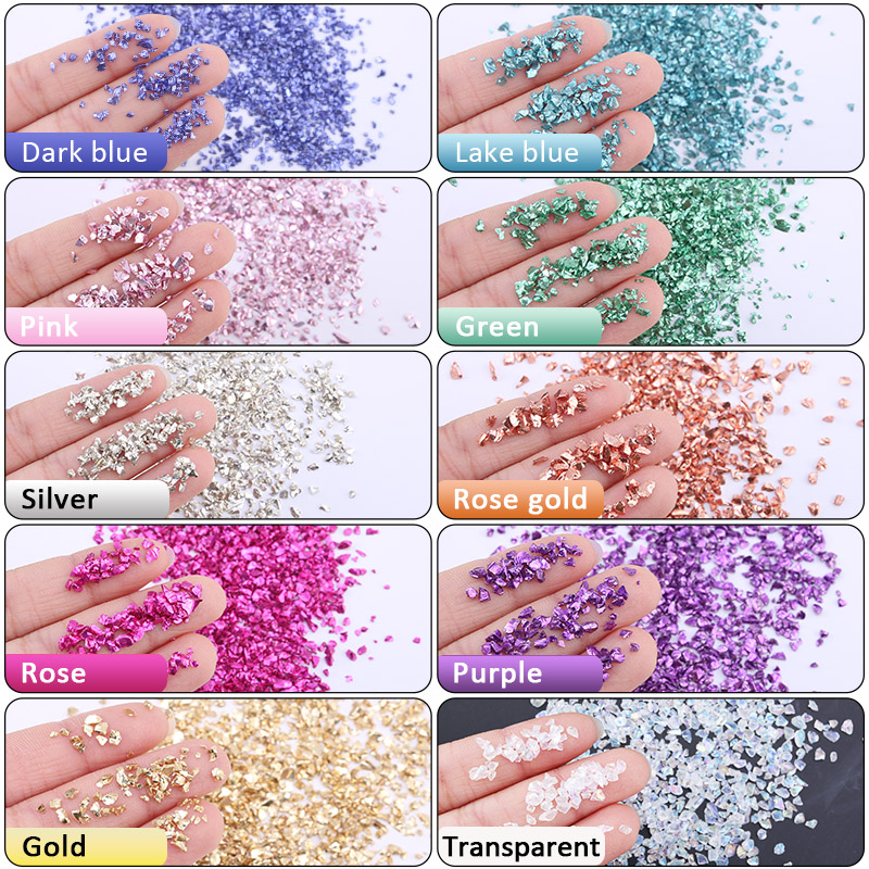 エポキシ樹脂カラフルなメタリック砂岩ネイルアート砂利充填材  - Nail Art Emerald のレビューと価格