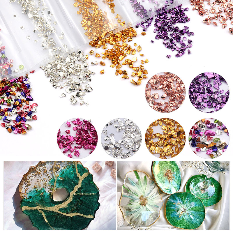 エポキシ樹脂カラフルなメタリック砂岩ネイルアート砂利充填材  - Nail Art Emerald のレビューと価格