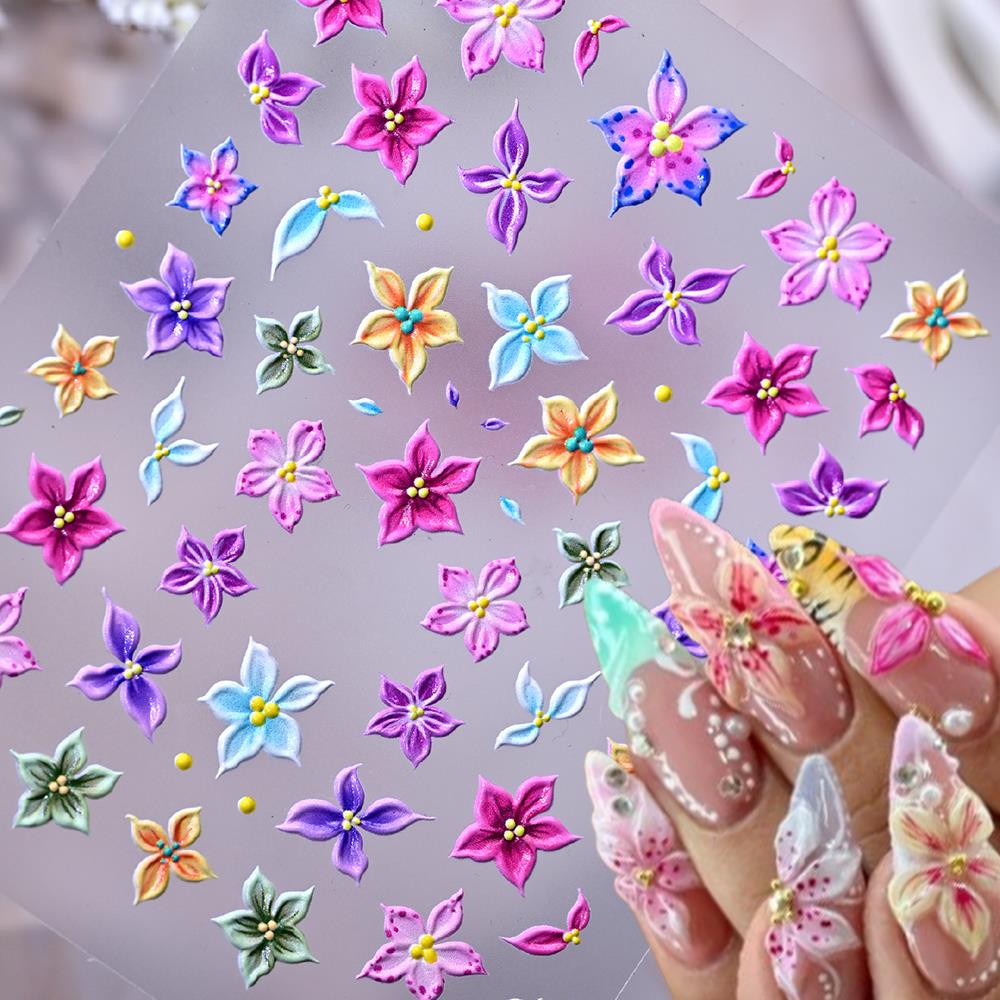 1枚入り 5D エンボス加工 オムブレピンク ユリの花 ネイ - Nail Art Ombre Pink のレビューと価格