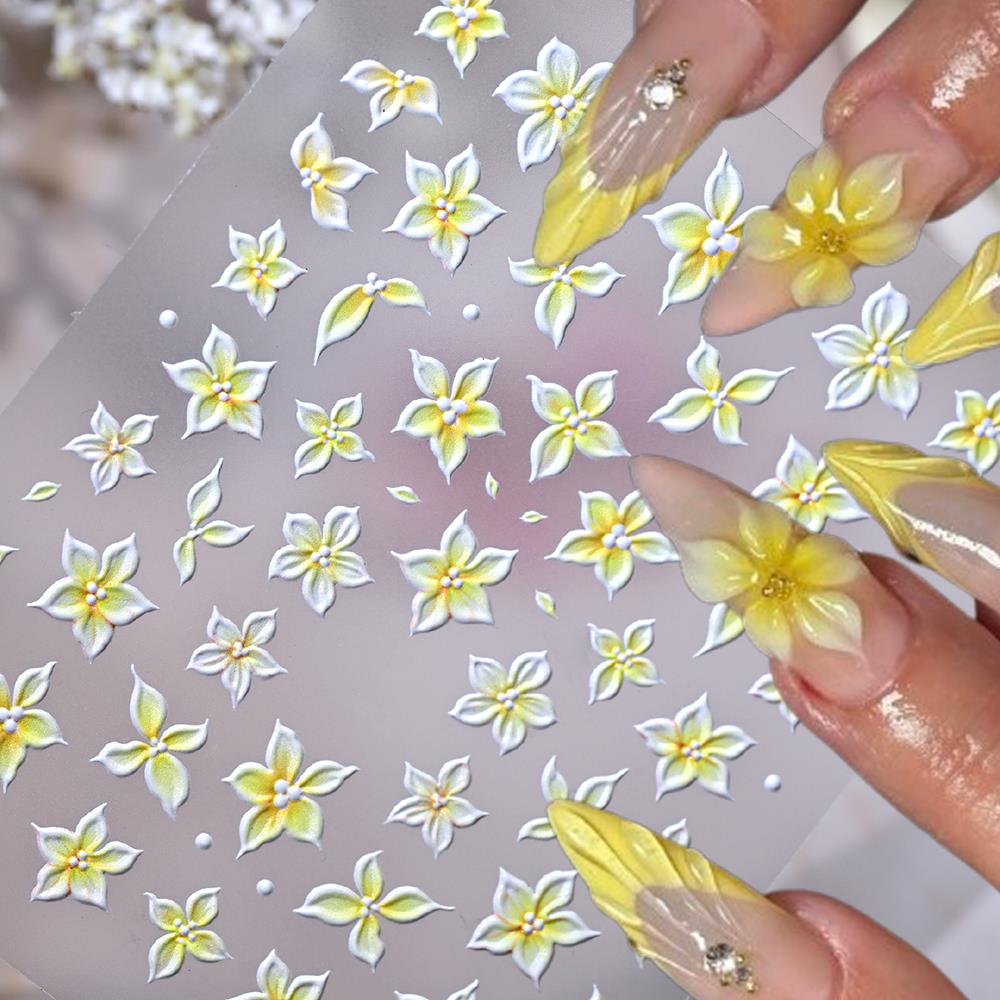 1枚入り 5D エンボス加工 オムブレピンク ユリの花 ネイ - Nail Art Ombre Pink のレビューと価格