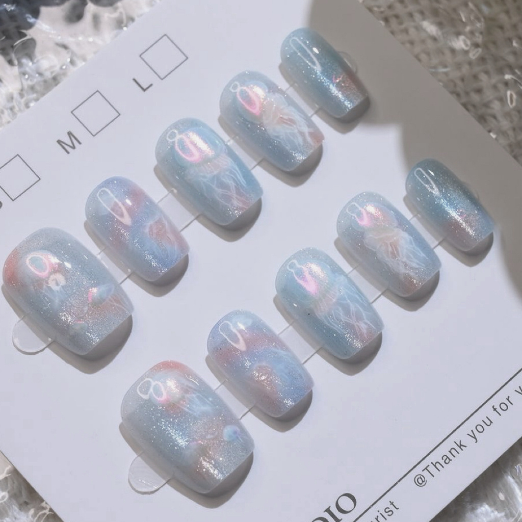 10枚入り レディース カラフル ドリーミー クラゲ 新作  - Nail Art Emerald のレビューと価格