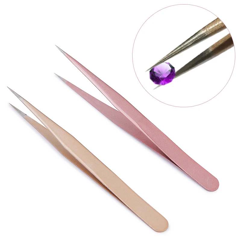 1個入りストレートピンセット シャンパンローズゴールド ネイ - Nail Art Rose Gold のレビューと価格