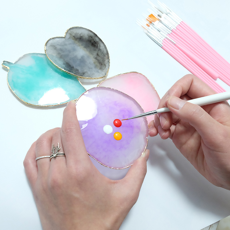 樹脂石カラーパレットジェルネイルポリッシュ混合描画ペイントプ - Nail Art Emerald のレビューと価格