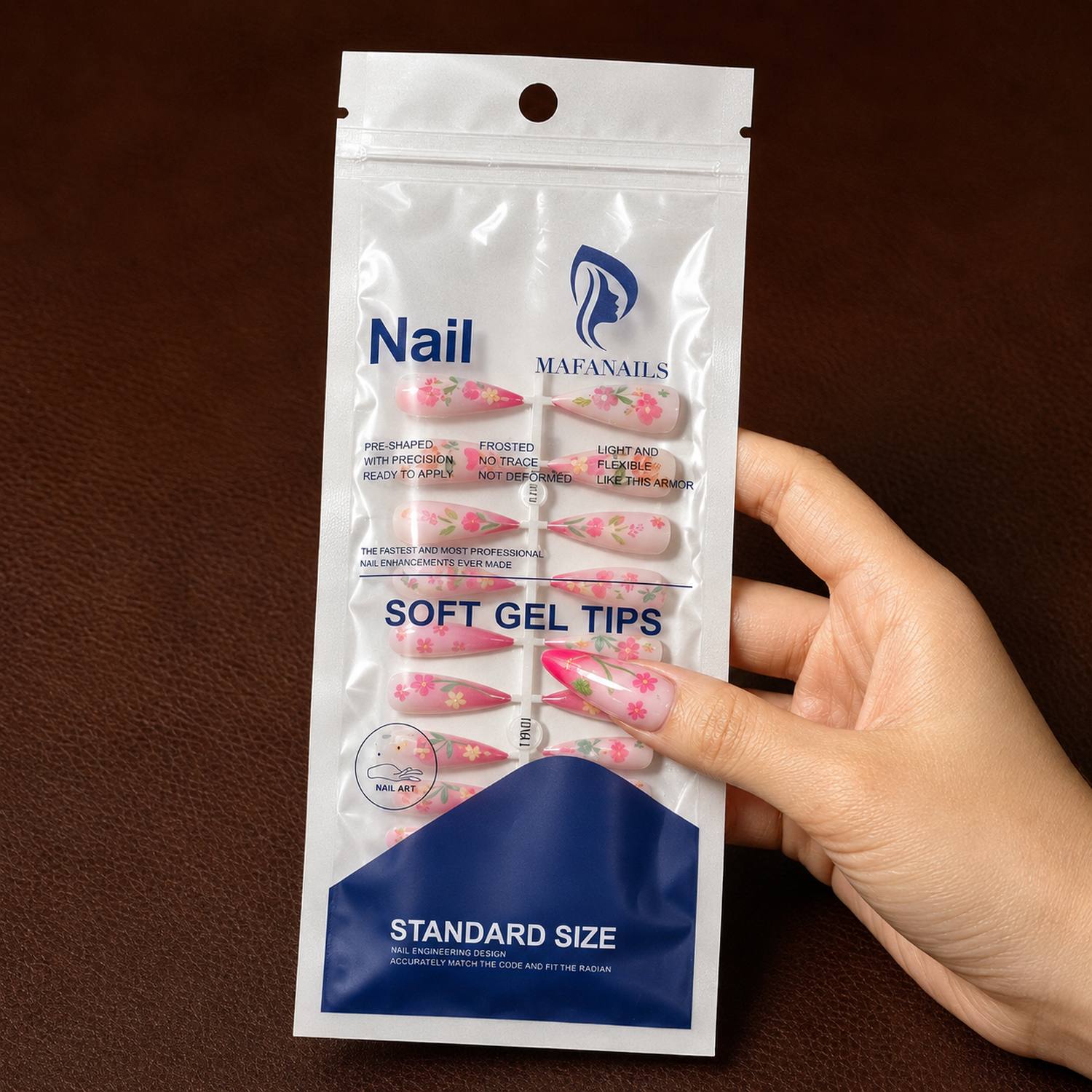 1袋入りフロストオムブレ3Dアートプレスオンネイルピンクブロ - Nail Art Ombre Pink のレビューと価格