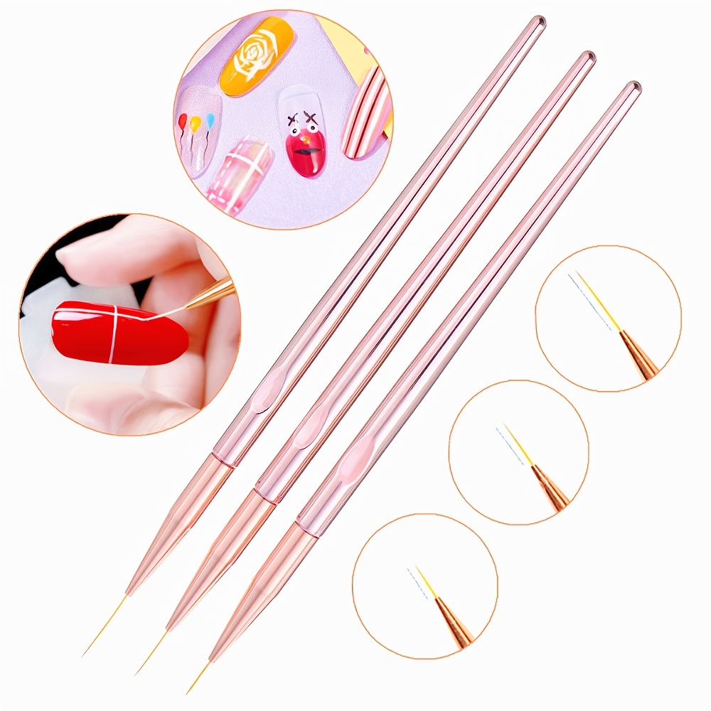 3 ピース/セットネイルアートブラシネイルアート UV ジェ - Nail Art Rose Gold のレビューと価格