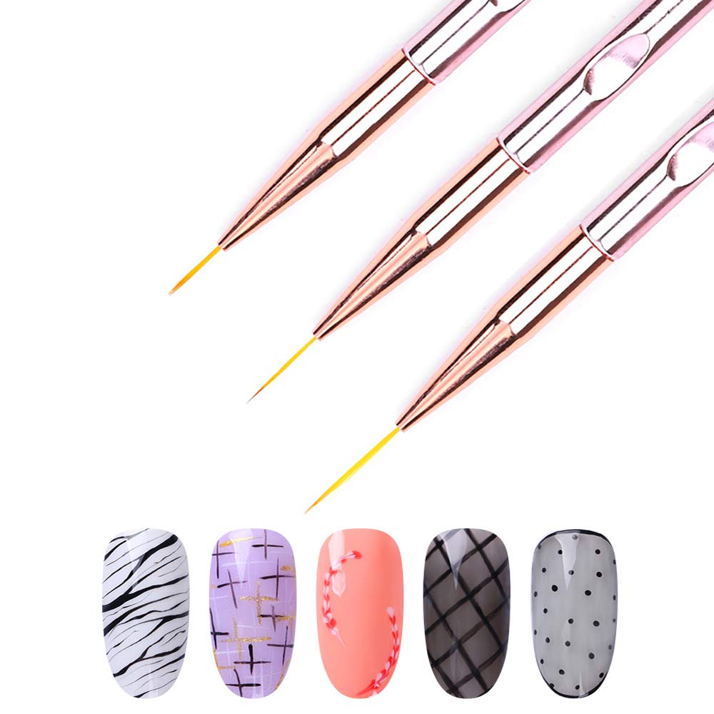 3 ピース/セットネイルアートブラシネイルアート UV ジェ - Nail Art Rose Gold のレビューと価格