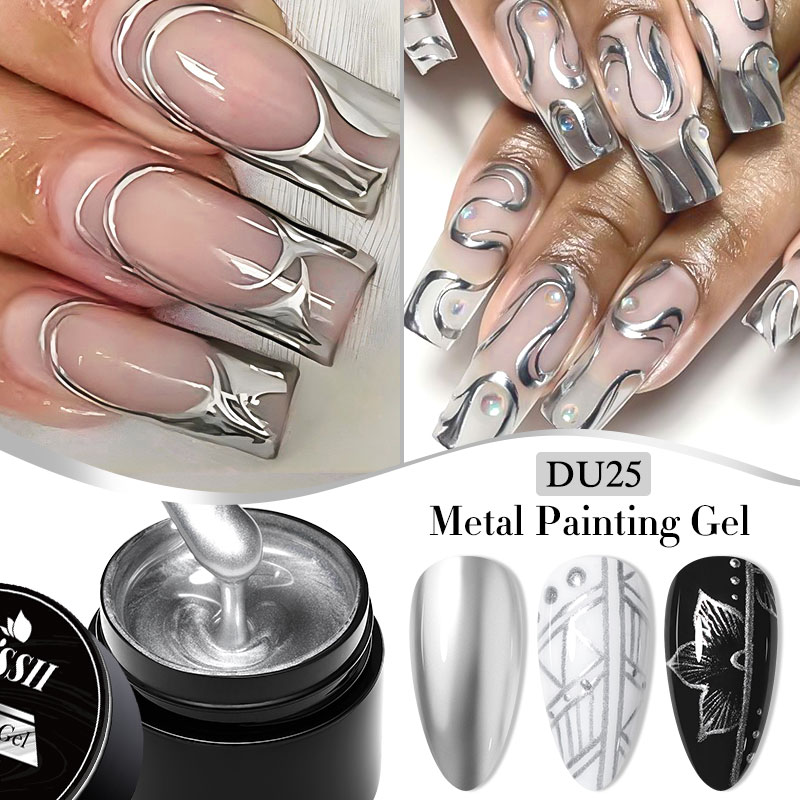 8mlメタルペイントジェルネイルポリッシュ、拭き取り不要ミラ - Nail Art Rose Gold のレビューと価格