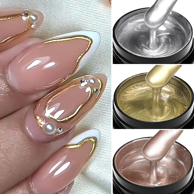 8mlメタルペイントジェルネイルポリッシュ、拭き取り不要ミラ - Nail Art Rose Gold のレビューと価格