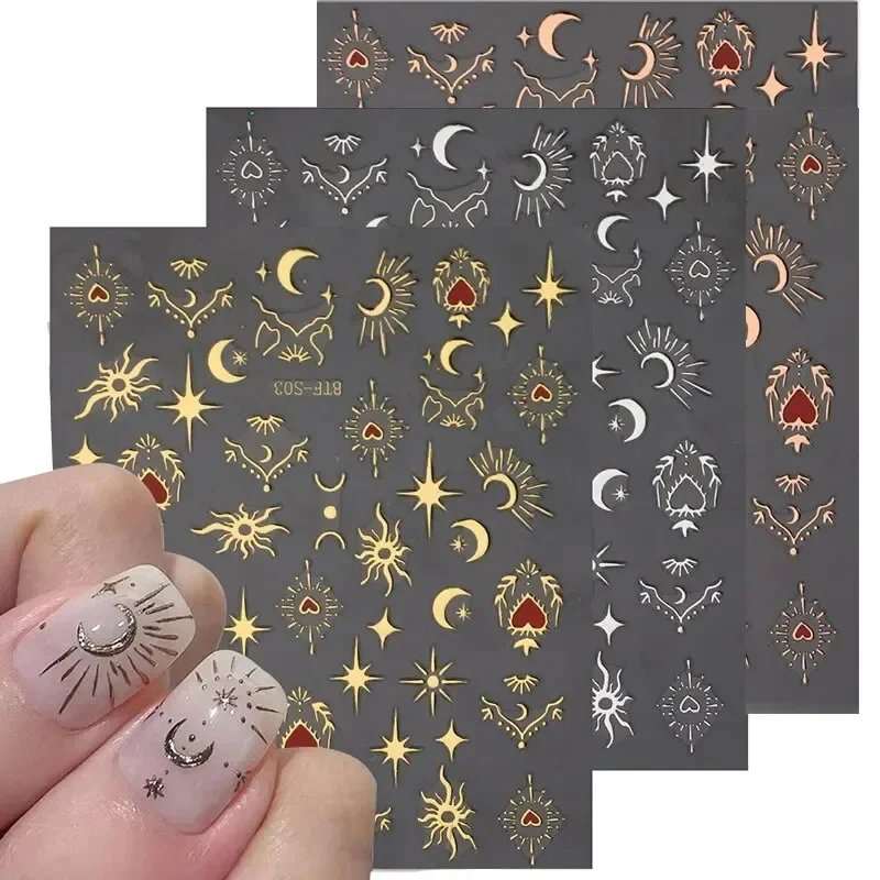 3 シート 1 パック、3D ステッカー、ネイル、シルバー、 - Nail Art Rose Gold のレビューと価格