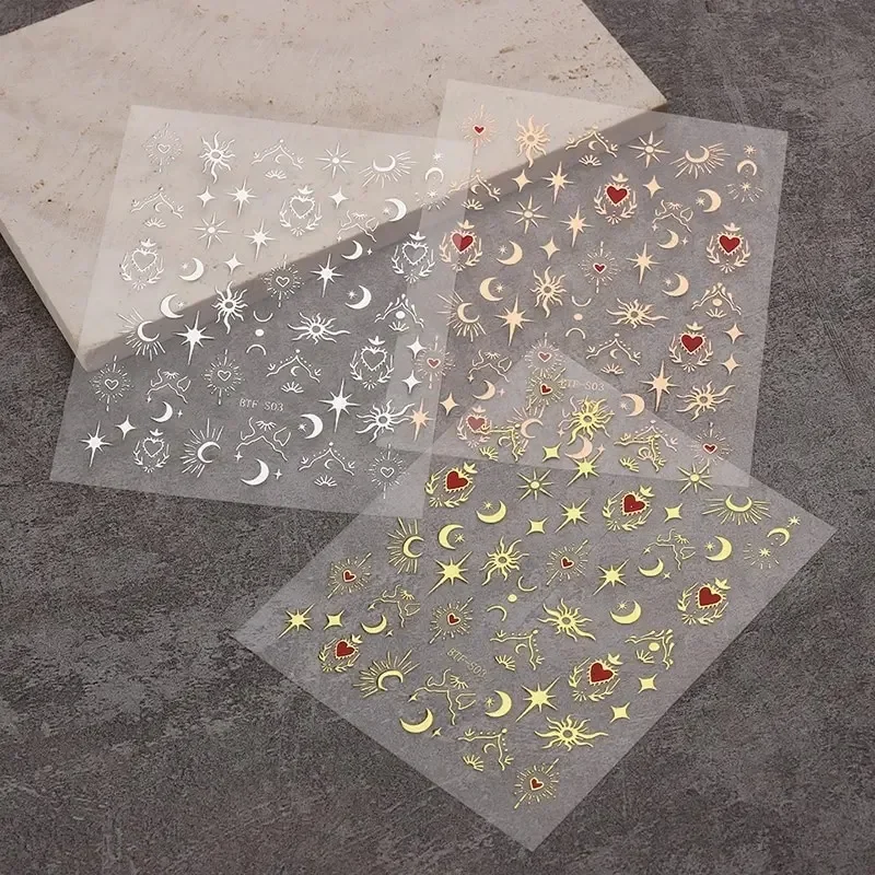 3 シート 1 パック、3D ステッカー、ネイル、シルバー、 - Nail Art Rose Gold のレビューと価格