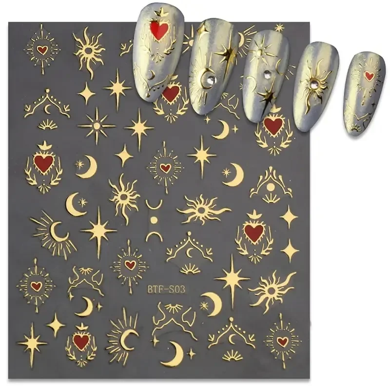 3 シート 1 パック、3D ステッカー、ネイル、シルバー、 - Nail Art Rose Gold のレビューと価格
