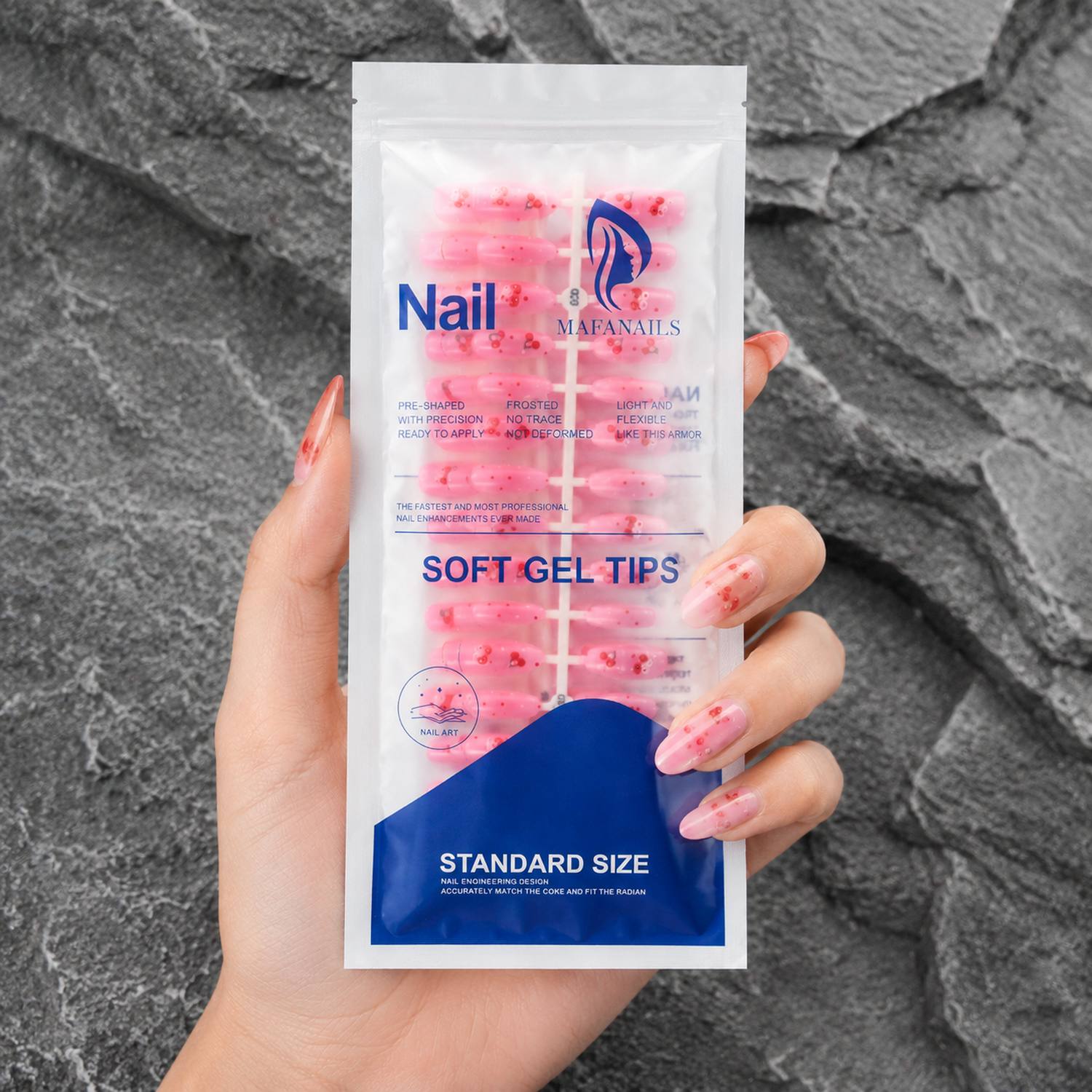 1袋入り ピンクオンブレ グロッシーチェリープレスオンネイル - Nail Art Ombre Pink のレビューと価格