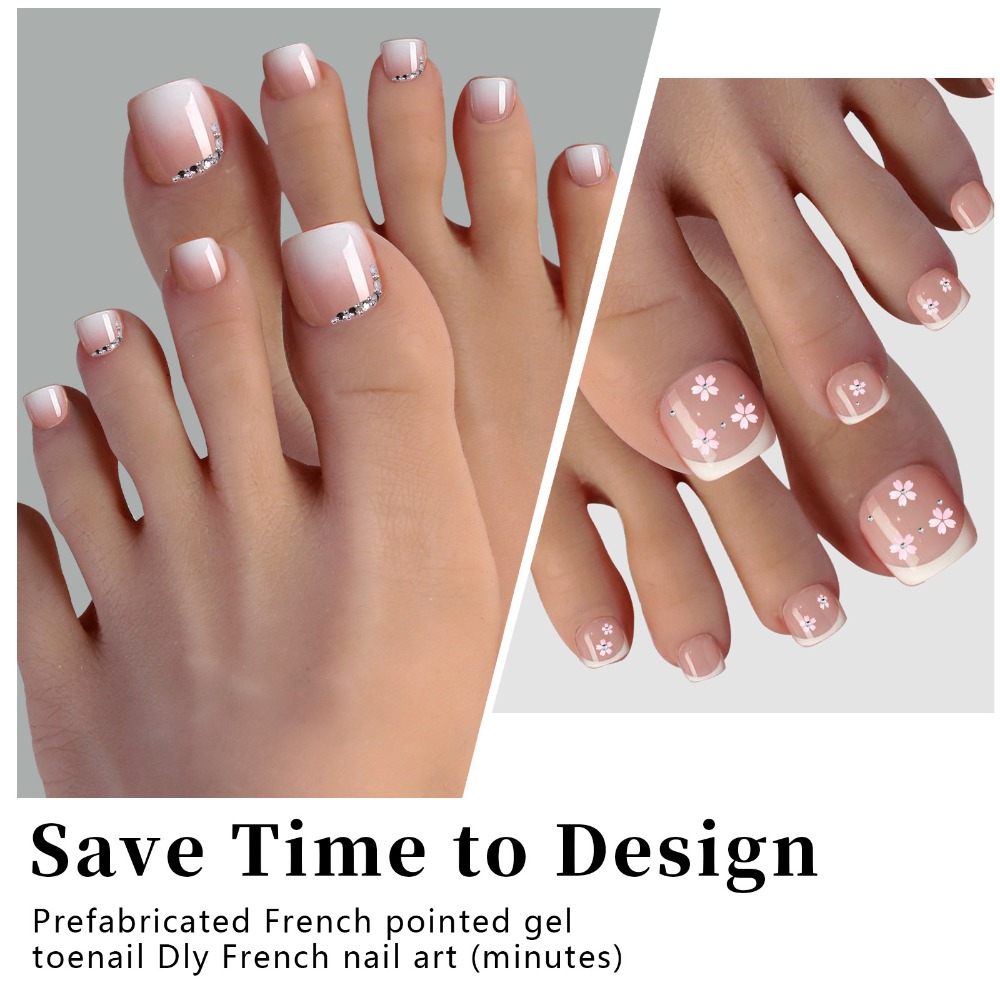 ショートスクエアプレスオントゥネイル ライトピンク 12サイ - Nail Art Ombre Pink のレビューと価格