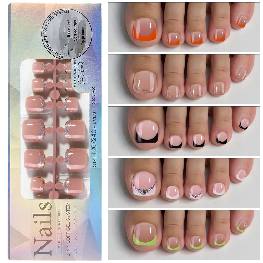 ショートスクエアプレスオントゥネイル ライトピンク 12サイ - Nail Art Ombre Pink のレビューと価格