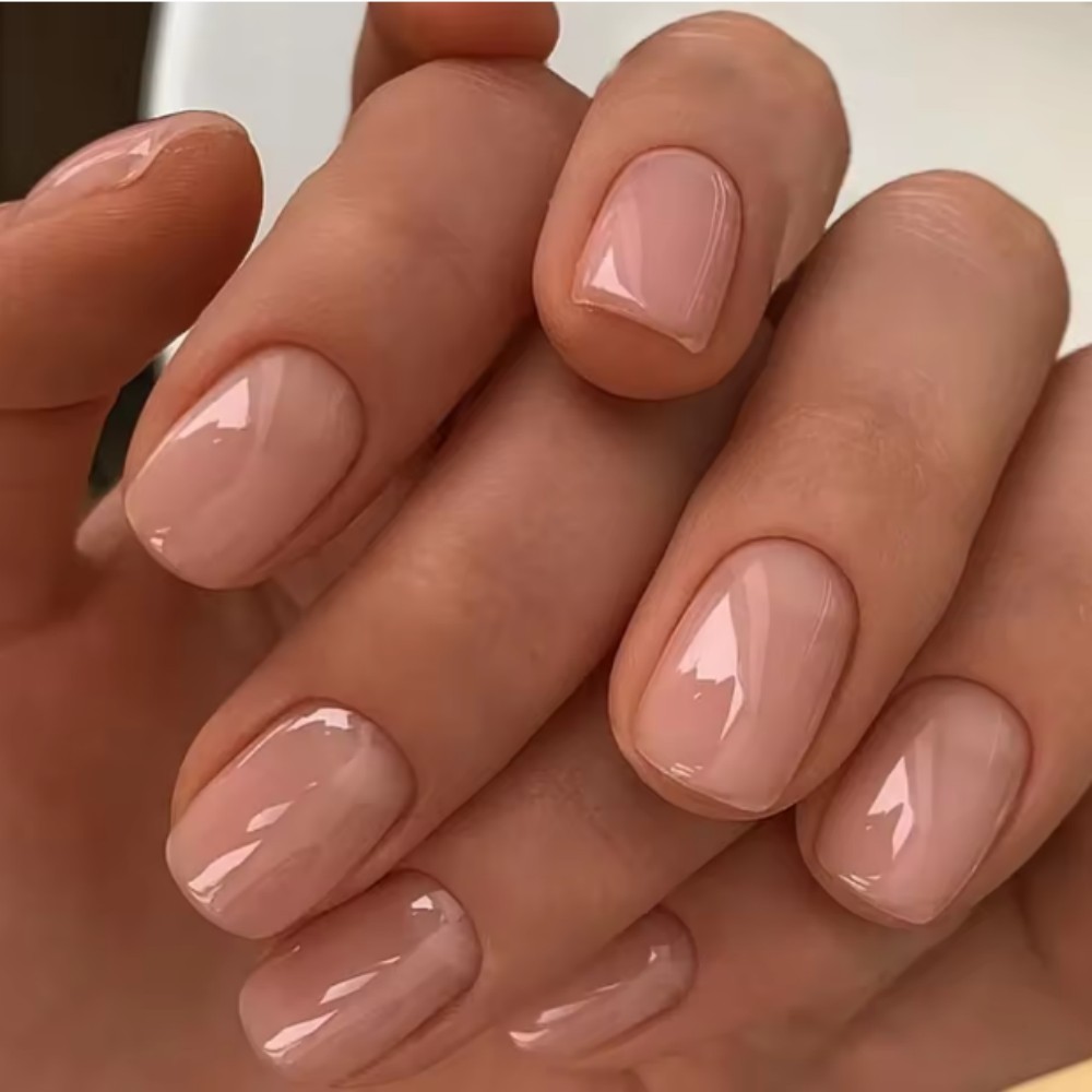 24枚入りオーバルショートピンクプレスオンネイル、シンプルな - Nail Art Ombre Pink のレビューと価格