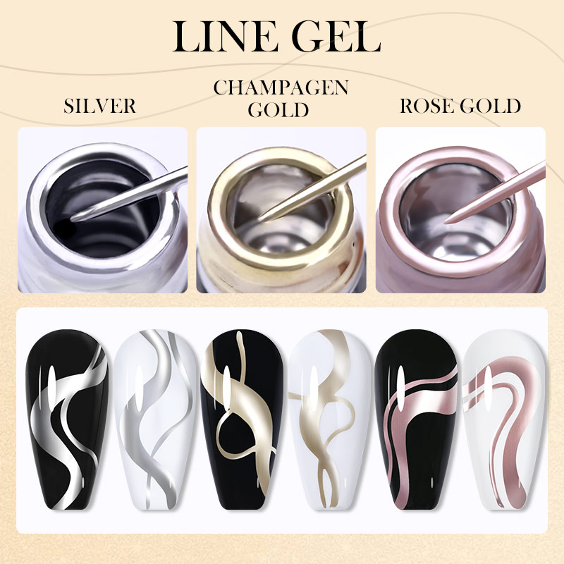 LILYCUTE 5ml 超高輝度メタリックペイントライナー - Nail Art Rose Gold のレビューと価格