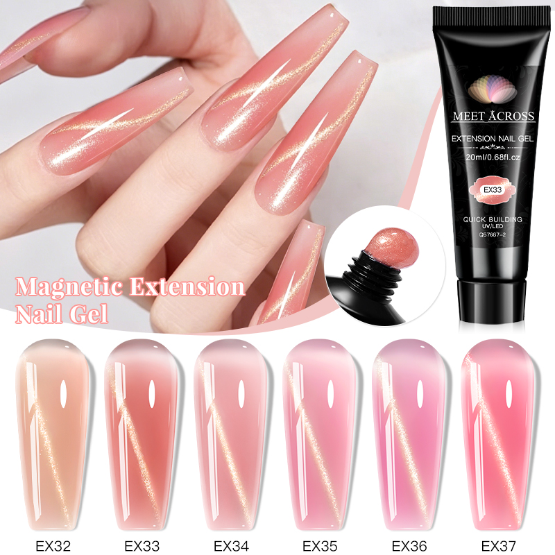 6個/セット 20ml キャッツアイ ポリネイルジェル エク - Nail Extension Form のレビューと価格